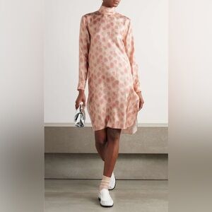 BRAND NEW $1695 MARNI Crayon Leopard 100%  Silk Twill Antique Rose IT 38 US 2